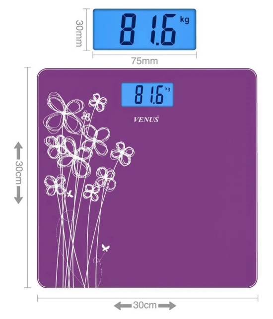 Venus Digital Electronic LCD Personal Health Body Fitness Bathroom Weighing Scale EPS-6399 Purple Purple