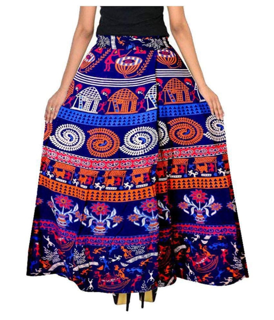 Rangun Cotton Straight Skirt - Blue - 37-41