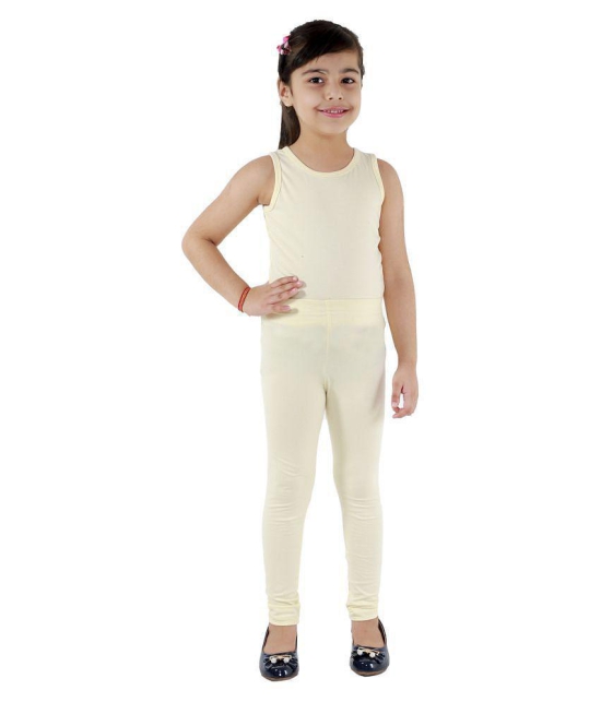 Kids Cave - Beige Cotton Blend Girls Leggings ( Pack of 1 ) - None