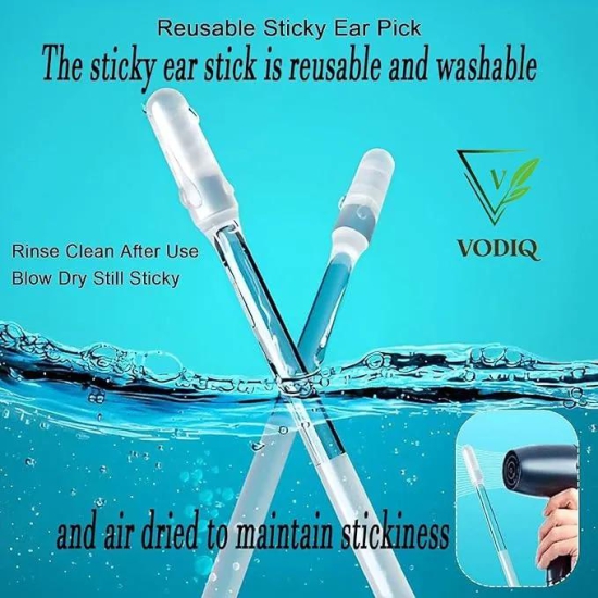 VODIQ Reusable Sticky Earwax Removal Kit, Earwax Remover Soft Silicone, Sticky Ear Sticks Sticky Ear Cleaning Tool, Efficient Quick Way Remove Ear Wax for Ear Cleaning(24 Pcs)