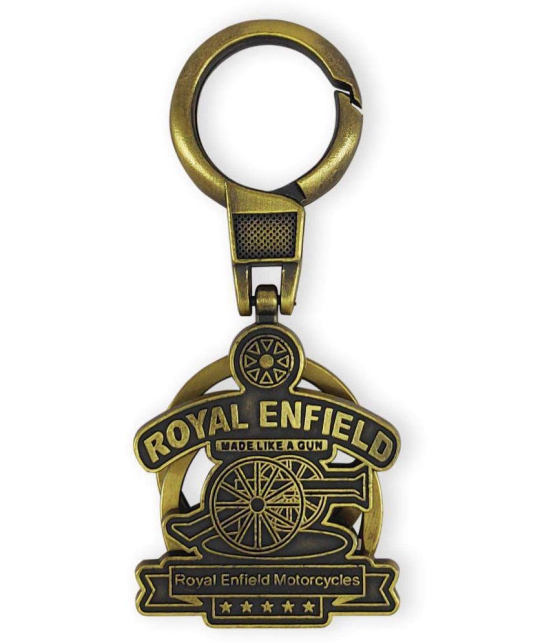 RAVARIYA GRAPHICS Royal RE Classic Bullet Bike Brass Metal Keychains