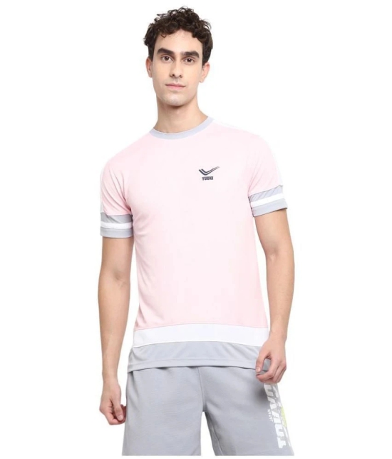 YUUKI - Pink Polyester Regular Fit Mens Sports T-Shirt ( Pack of 1 ) - None