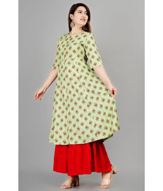 Smien - Green Anarkali Rayon Women''s Stitched Salwar Suit ( Pack of 1 ) - None