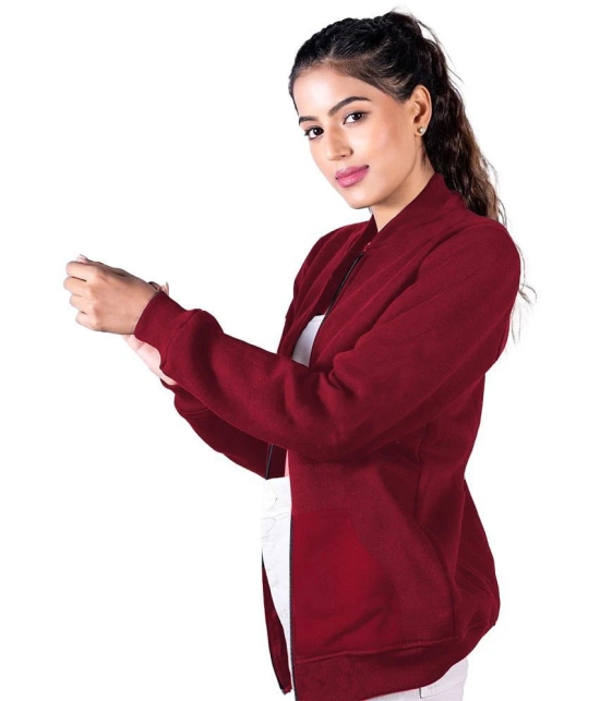 Leotude - Fleece Maroon Bomber Jackets - None