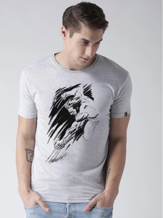 Young Trendz Bio-Wash Cotton Half Sleeve WOLVARIN Graphic Printed GREY T-Shirt-GREY / Large / 100% Bio Wash Cotton