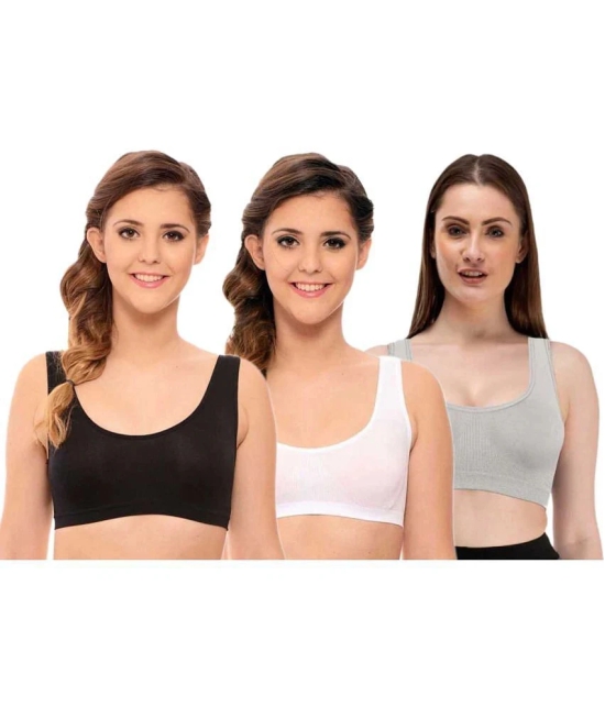 ComfyStyle Nylon Air Bra - Multi Color Pack of 3 - None