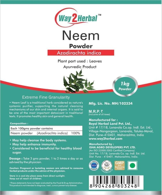 Way2Herbal Neem  Powder 1 kg