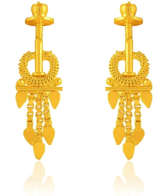 LUV FASHION Golden Drop Earrings ( Pack of 1 ) - Golden