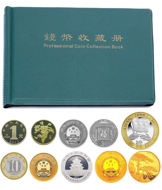 House of Quirk 240 Pockets Coin Holder Collection Coin Storage Album Book for Collectors, Money Penny Pocket (Blue)