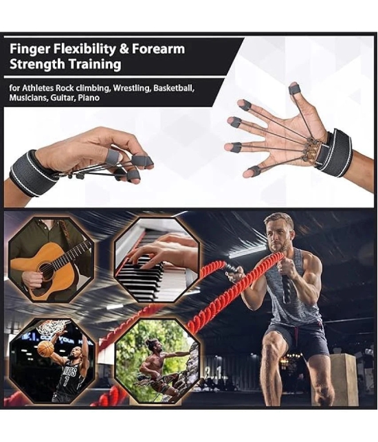 Finger Gripper Exerciser Hand Strengthener 6 Months Warranty Finger Resistance Band Climbing Finger Strengthener Guitar Finger Stretcher Finger Extensor Strengthener Pack of 1 - Grey