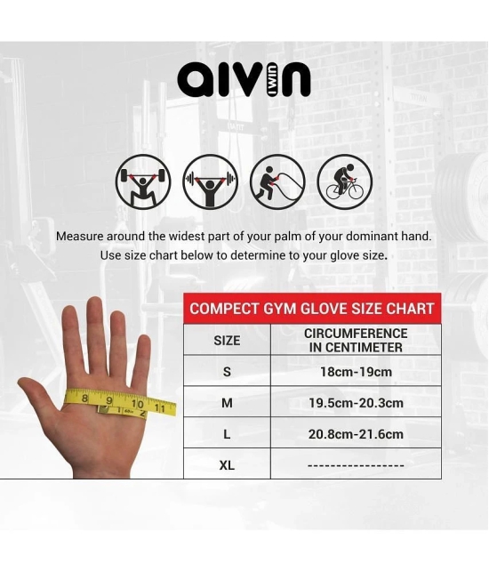 Aivin Trend Unisex Polyester Gym Gloves For Beginners Fitness Training and Workout With Half-Finger Length - M