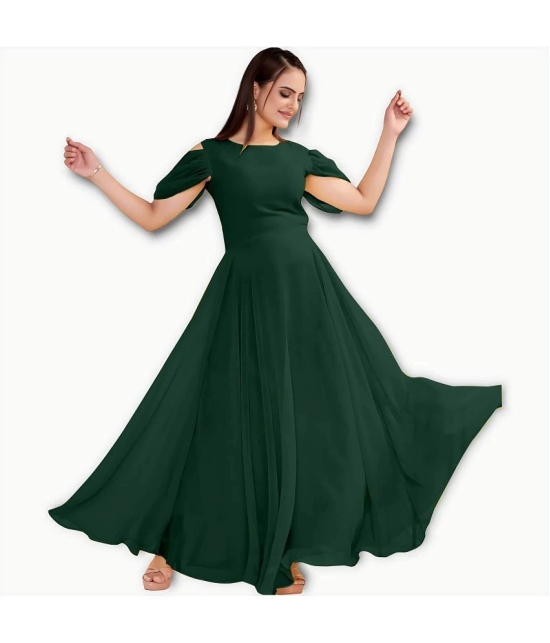 JASH CREATION - Green Georgette Womens Gown ( Pack of 1 ) - None