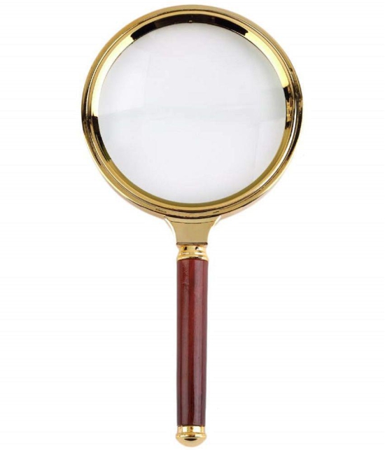 SHB  magnifier 10x Magnification Premium Hand Held Zooming Glass  (Brown & Gold)