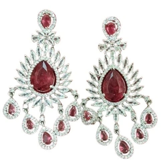 Ruby and Diamond Chandelier Earrings