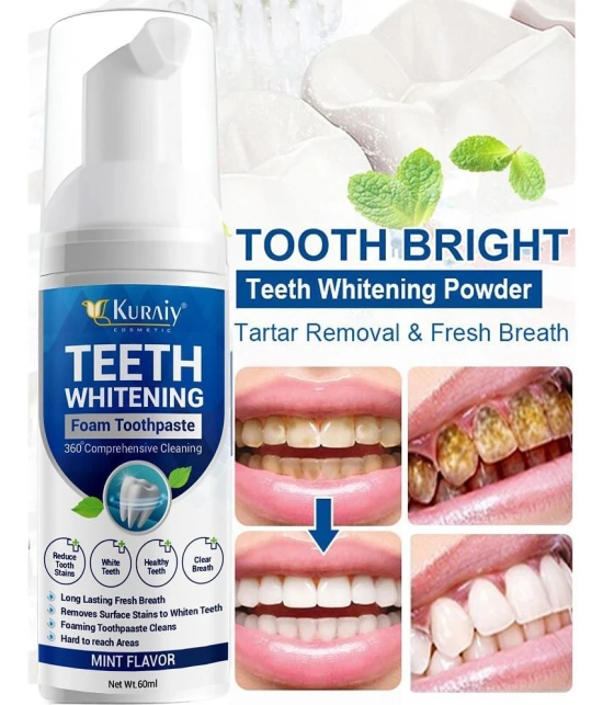 KURAIY Teeth Whitening Oral Hygiene Breath Toothpaste Foam 60ML