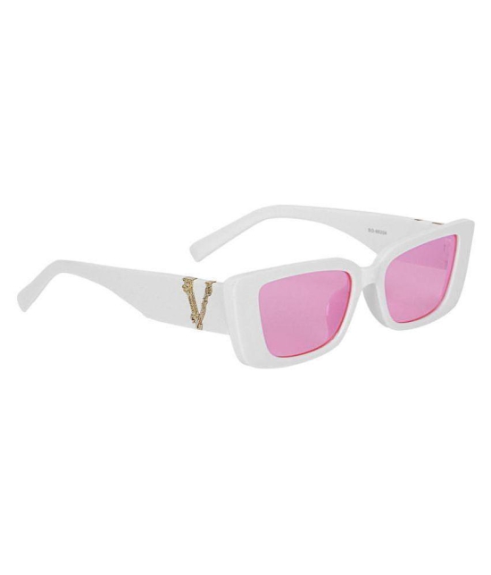 Creature - White Rectangular Sunglasses ( Pack of 1 ) - Medium