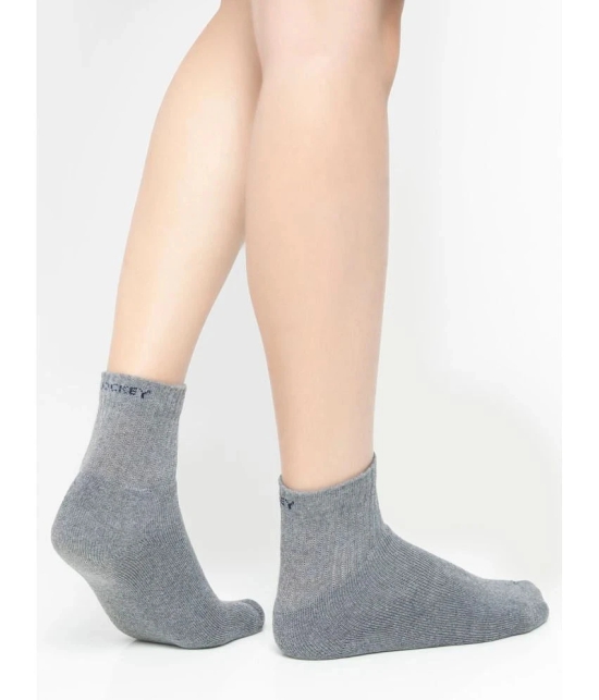 Jockey 7036 Men Compact Cotton Terry Ankle Length Socks - Mid Grey Melange - Grey Melange