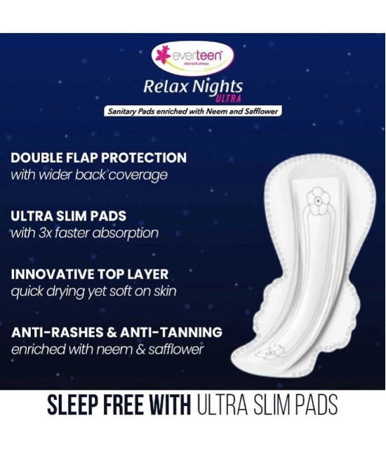 Everteen XXL Relax Nights Ultra Thin 40 Sanitary Pads with Period Cramps Roll-On Inside (Pack of 2)