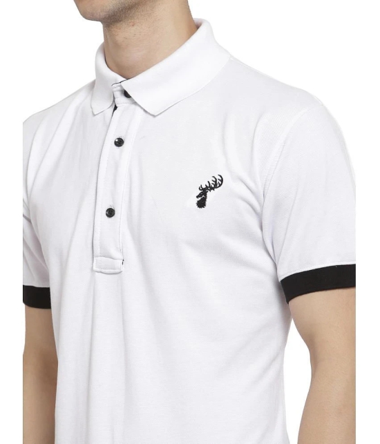 Uzarus White Cotton Solid Polo T-Shirt - None