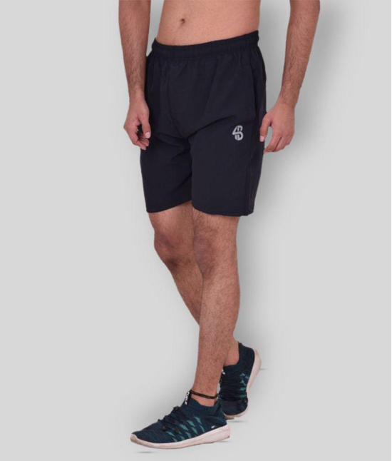 Forbro Black Polyester Lycra Fitness Shorts - None