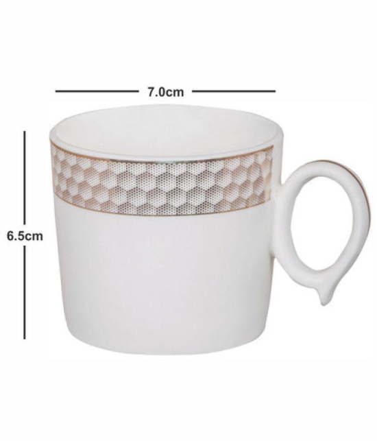 GoodHomes - Porcelain Single Walled Coffee Cup 160 ml ( Pack of 6 ) - White