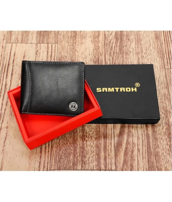 samtroh - Leather BLACK Mens Regular Wallet ( Pack of 1 ) - Black