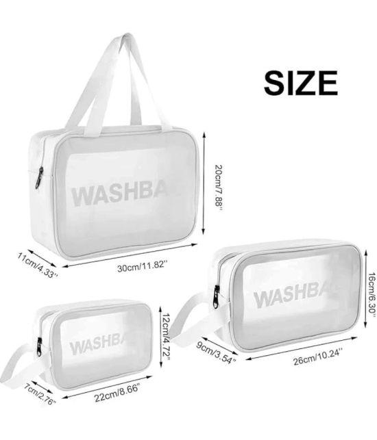 SUNESH CREATION White Travel Kit Bag ( 3 Pcs ) - White