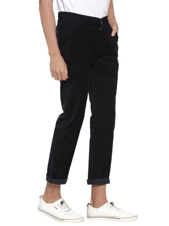 Rodamo  Men Navy Blue Corduroy Trousers