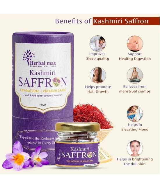 Herbal max Premium A++ Kashmiri Saffron/Kesar 2 gm