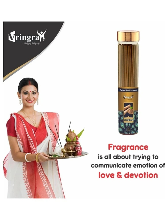 Vringra Chandan Agarbatti | Home Fragrance | Incense Stick | Agarbatti For Pooja Incense Stick Chandan 200 gm ( Pack of 2 )