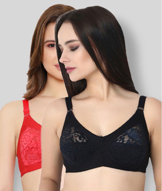 KYODO - Multicolor Cotton Blend Non - Padded Women''s Everyday Bra ( Pack of 2 ) - 36B