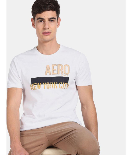 Aeropostale - Cotton Regular Fit White Men's T-Shirt ( Pack of 1 ) - None