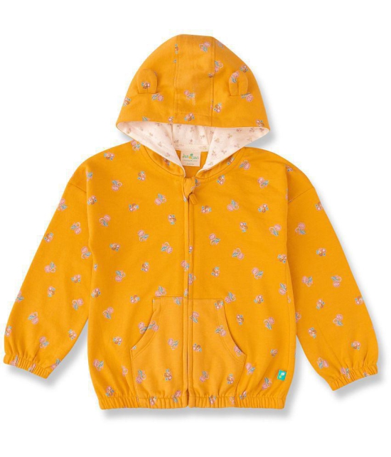 JusCubs Girls Fleece Toddlers All Over Print Hoody - Yellow (Pack of 1) - None