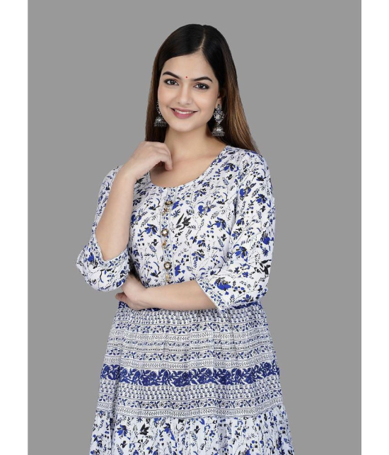 Smien - Navy Blue Cotton Women's Anarkali Kurti ( Pack of 1 ) - None