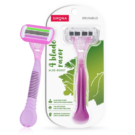 Sirona Reusable Body Razor for Women with Aloe Boost Hair Removal Razor - 1 Razor-Sirona Reusable Body Razor for Women with Aloe Boost, Hair Removal Razor - 1 Razor