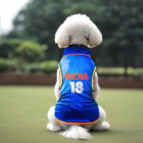 (Copy) Pawsindia Dog Indian Cricket Jersey Round Neck-M