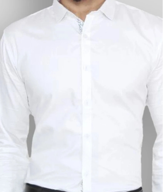 Hangup - White Cotton Slim Fit Mens Formal Shirt (Pack of 1) - 40