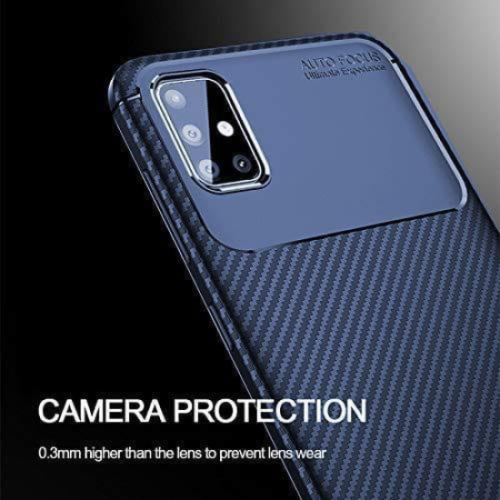 Samsung Galaxy M31s Back Cover Case Rugged Carbon Fiber - Blue