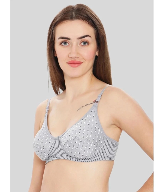 ILRASO Pack of 1 Cotton Non Padded Womens T-Shirt Bra ( Light Grey ) - None