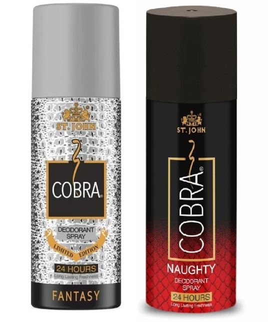 ST.JOHN Cobra Fantasy & Naughty Long Lasting Deodorant Spray for Men 150ml- Pack of 2