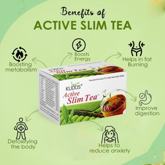 Kudos Active Slim Tea | 2g x 25 Bags | Buy 2 Get 1 Free