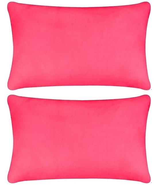 PINDIA Pack of 2 Pink Pillow Cover - Pink