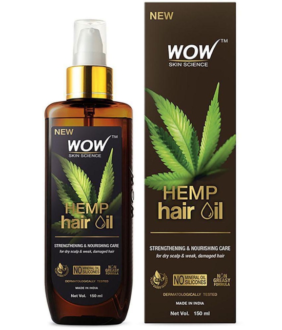 WOW Skin Science Hemp Hair Oil For Dry, Damaged and Chemically Treated Hair - 150ml