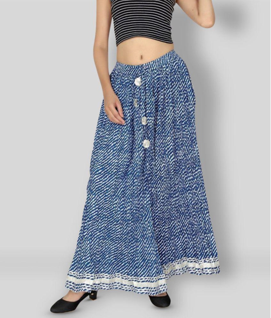 FABRR - Blue Cotton Womens A-Line Skirt ( Pack of 1 ) - 33-36