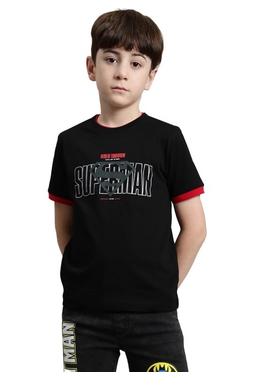 Octave Boys Typography Superman Applique T-Shirt