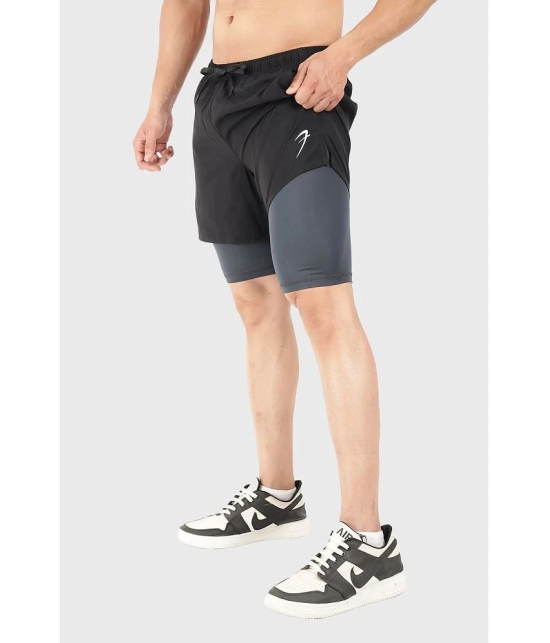 Fuaark Black Polyester Lycra Mens Gym Shorts ( Pack of 1 ) - None