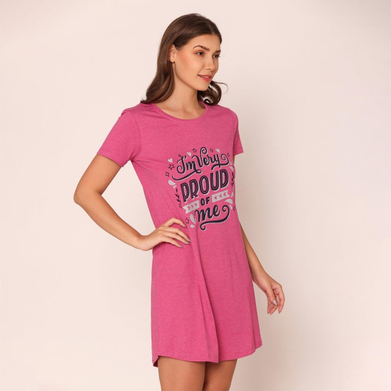 Women Cotton Sleepshirt - Fuschia Fuschia XL