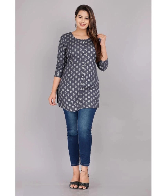 JC4U - Grey Rayon Womens Straight Kurti ( Pack of 1 ) - None