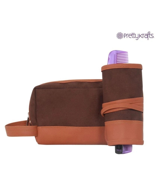 PrettyKrafts Brown Travel Kit - 2 Pcs - Brown