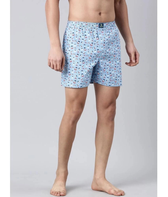 Joven Light Blue Cotton Mens Boxer- ( Pack of 2 ) - None